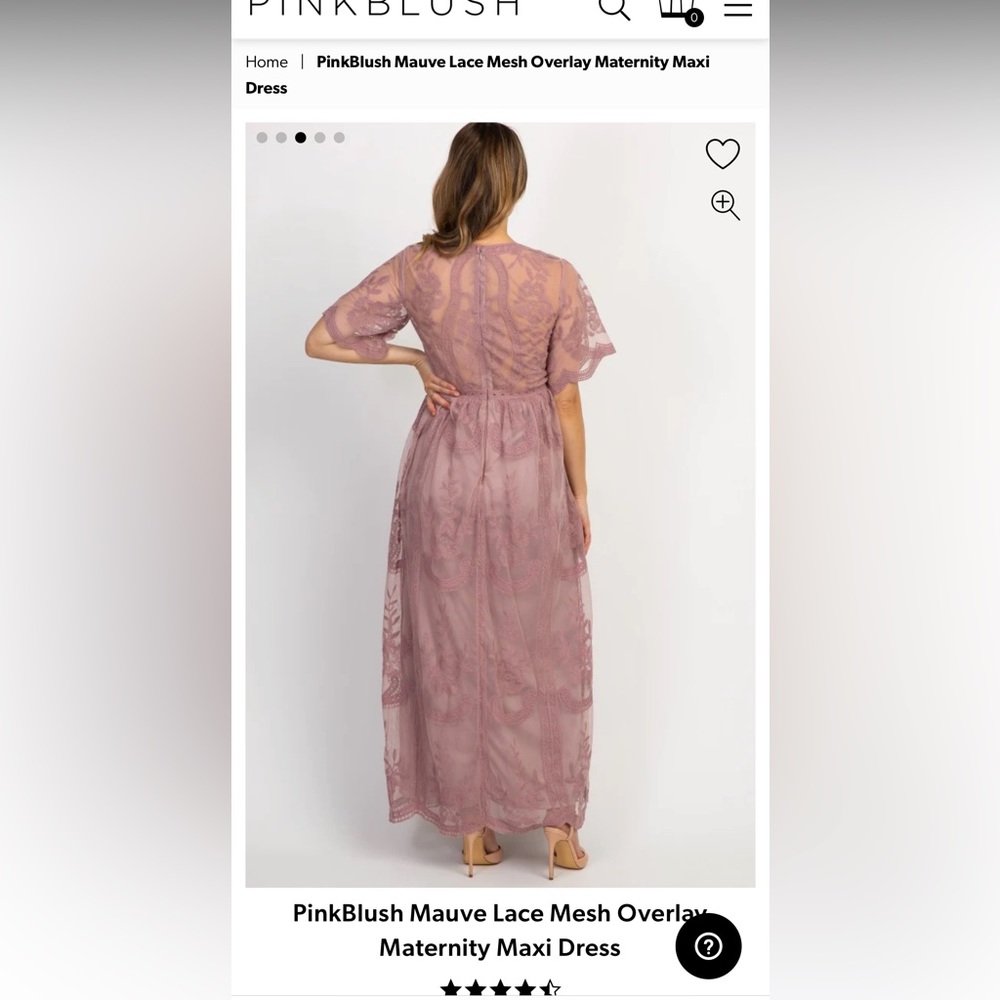 Pink Blush Lace Maternity Dress - Size small NWT - Picture 5 of 7